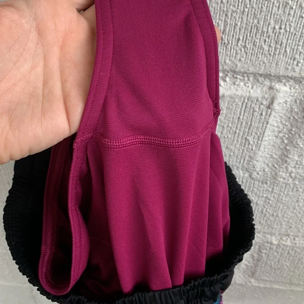 Lululemon Hotty Hot Black Purple Floral Watercolor Shorts